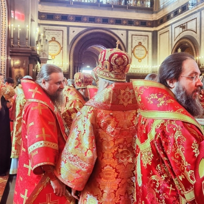 Управляющий епархией на Патриаршем богослужении