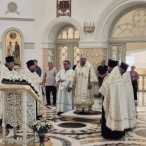 Архиерейское служение в канун праздника Преображения Господня
